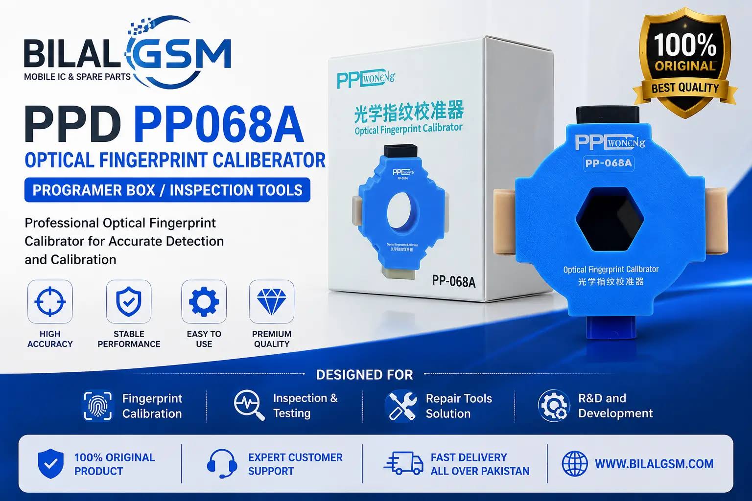 PPD PP068A Optical Fingerprint Calibrator Programmer Box – Inspection Tool for Mobile Repair