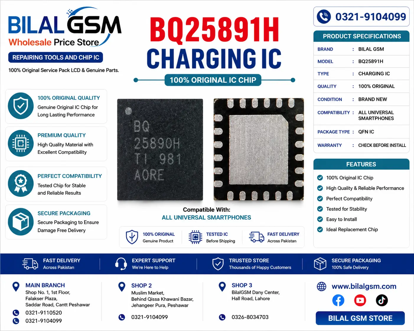 BQ25891H Charging IC for Xiaomi Redmi 13C -
