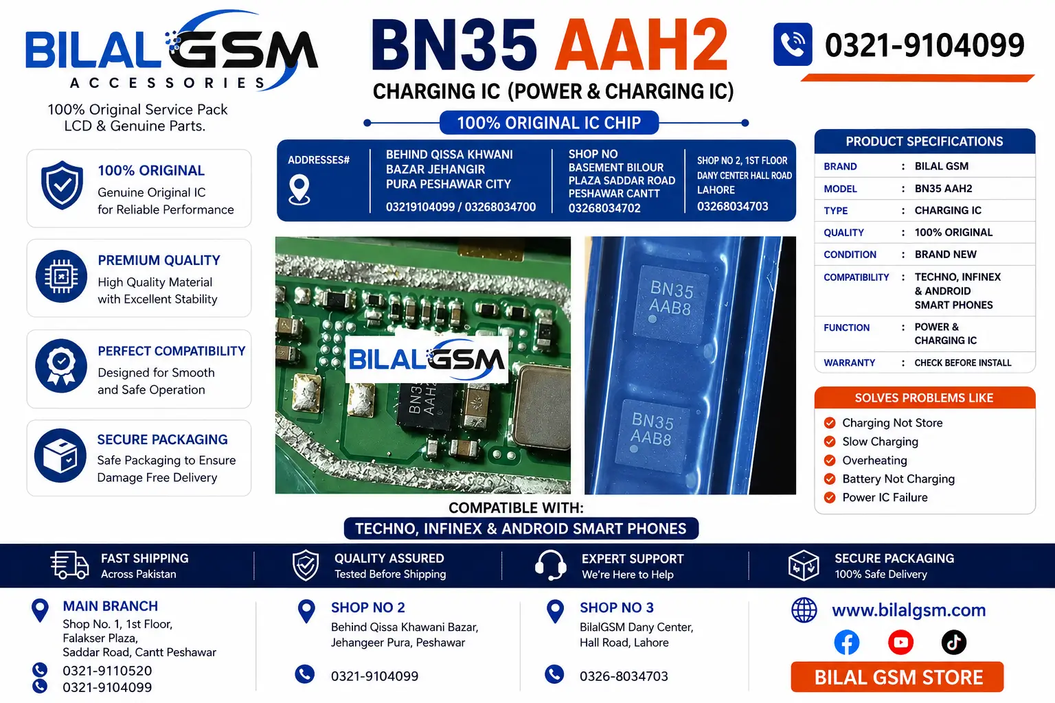 Infinex BN35 AAH2 IC for Techno & Infinix – USB Charging IC