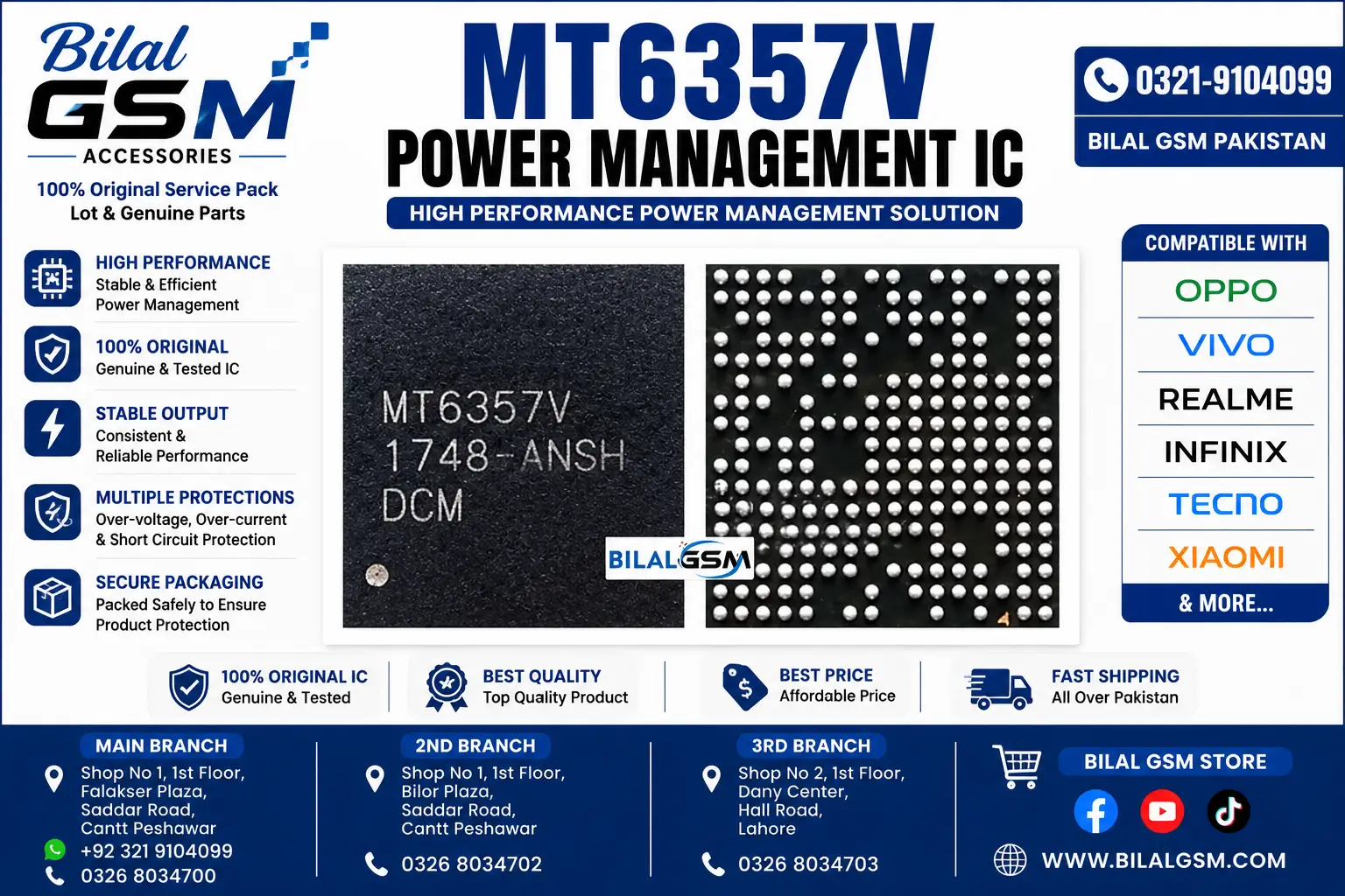 andriod MT6357V Main Power Management IC: Compatibility with Honor 7S, Nokia 1 Plus, Oppo A16, and More POWER SUPPLY MANAGEMENT IC