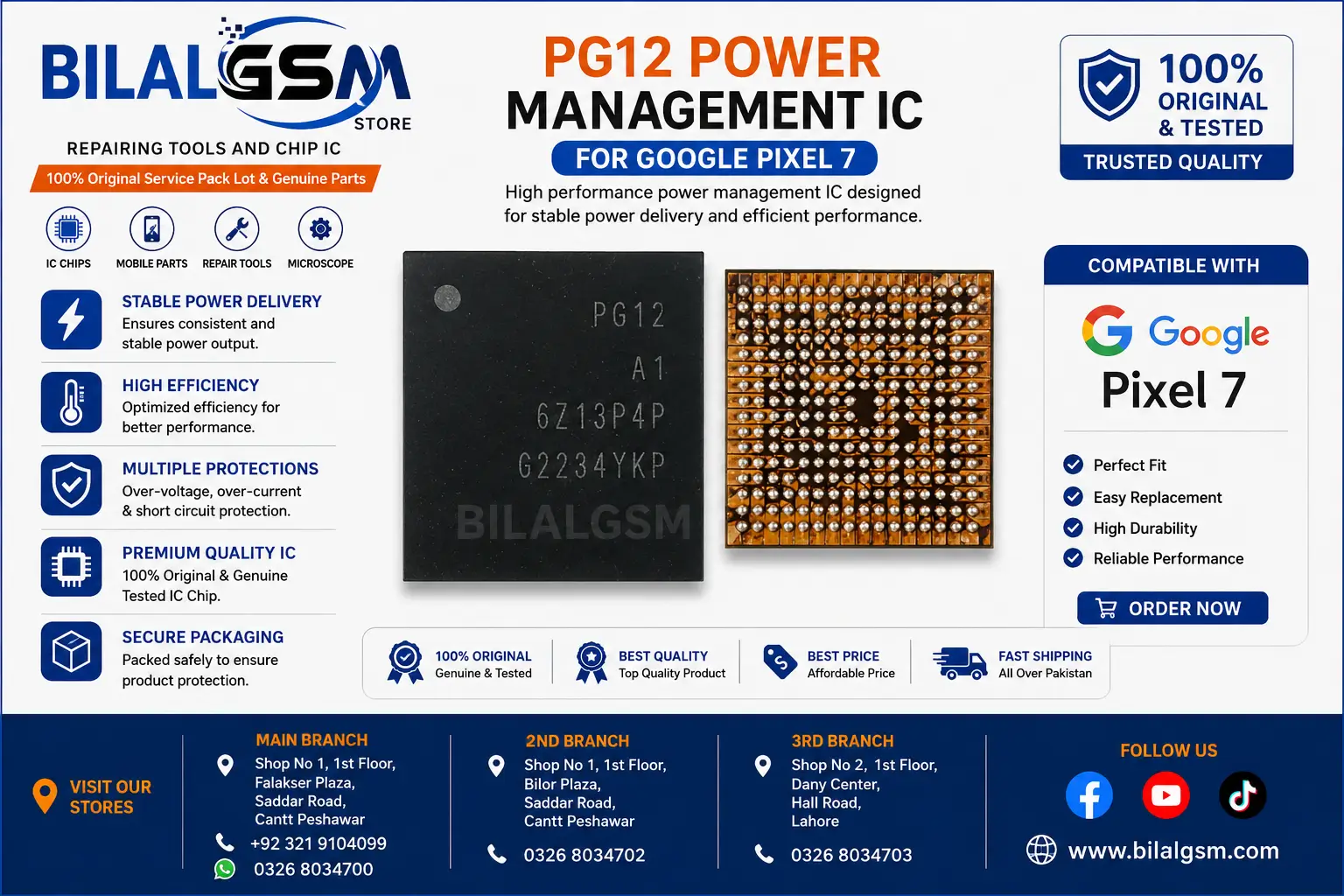 Original PG12 Power Supply Management IC for Google Pixel 7