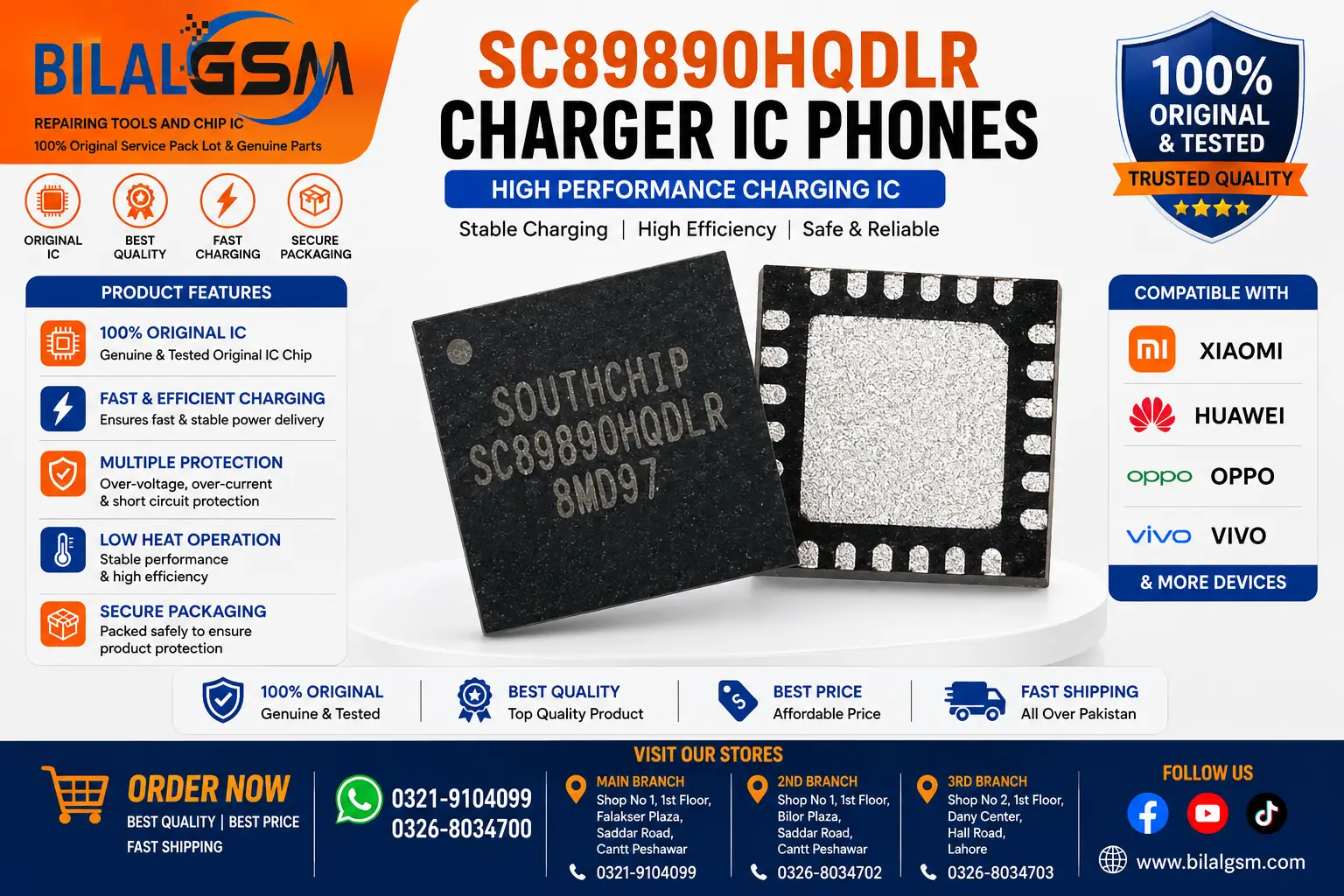 SC89890HQDLR Charger IC – 5A Fast Charging Power IC for Xiaomi & Android Phones Charging Power IC