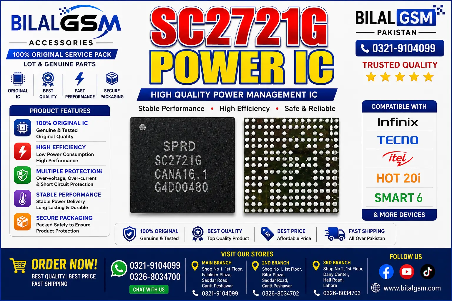 SC2721G Power IC – Compatible with QMobile Models -