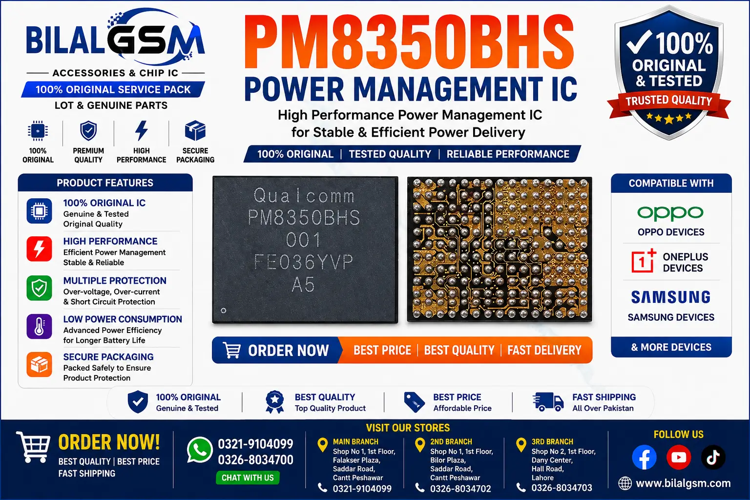 PM8350BHS Power Management IC for Oppo, OnePlus, Samsung