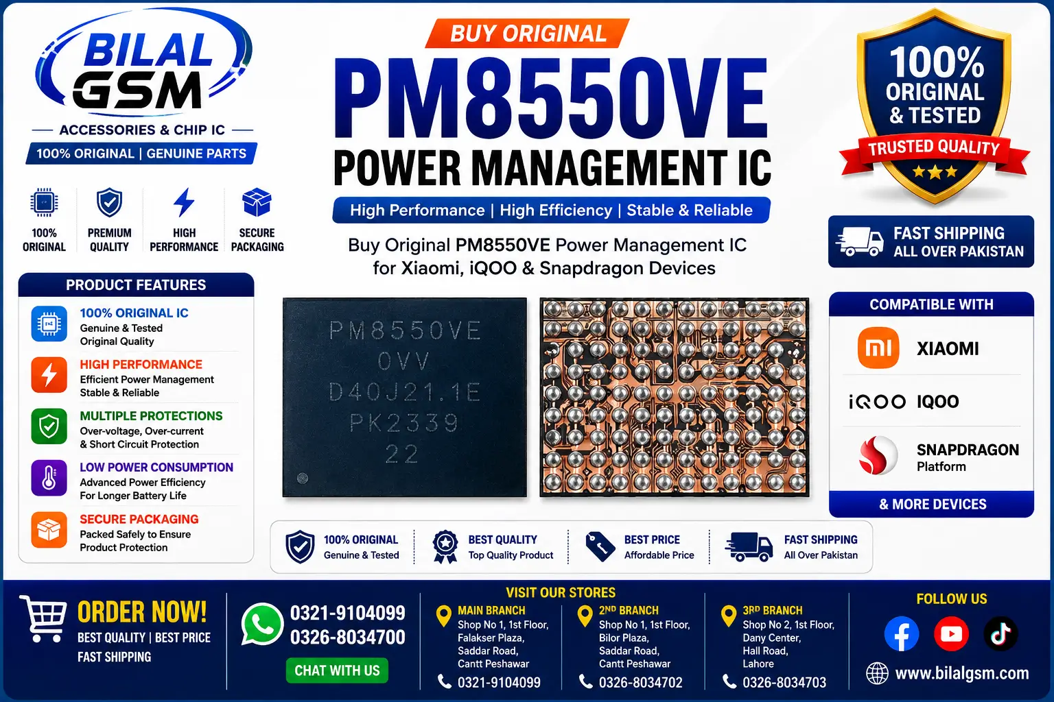 Original PM8550VE Power Management IC for Xiaomi iQOO Snapdragon