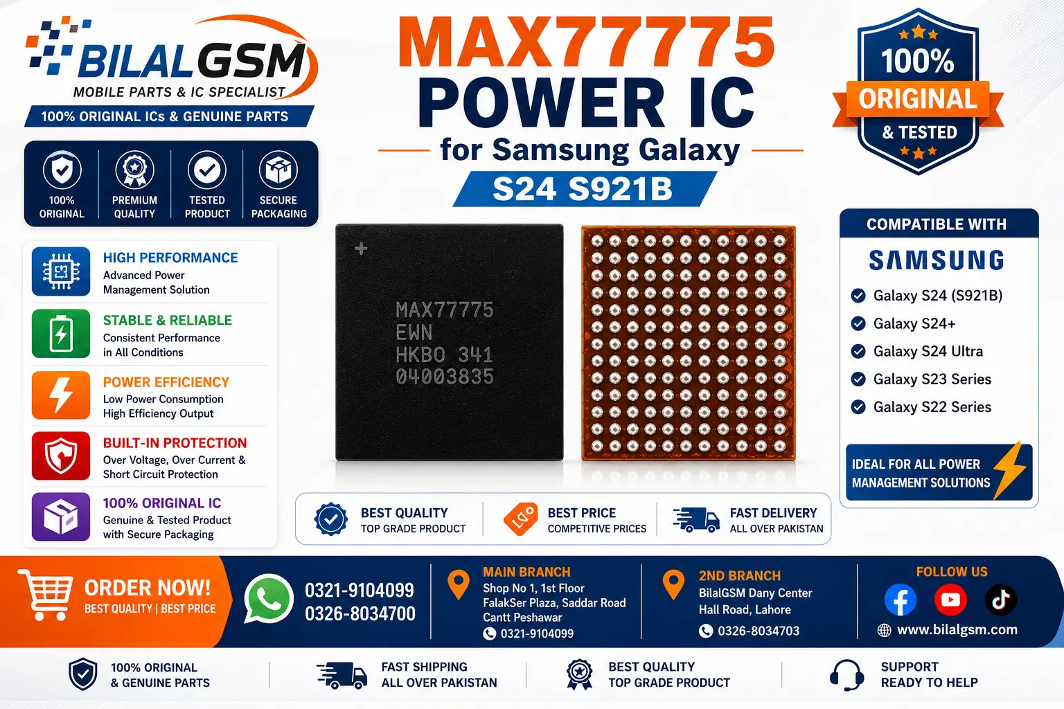 MAX77775 Power IC for Samsung Galaxy S24 S921B – Original Power Supply Management IC POWER SUPPLY MANAGEMENT IC