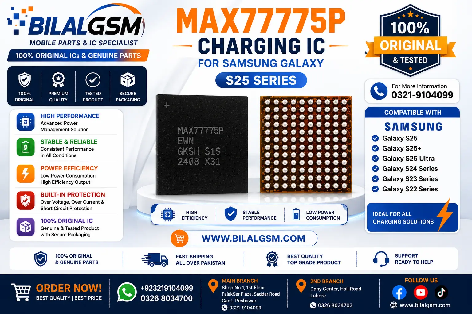 MAX77775P Power IC for Samsung S24 / S24+ / S24 Ultra Original PMIC Chip –