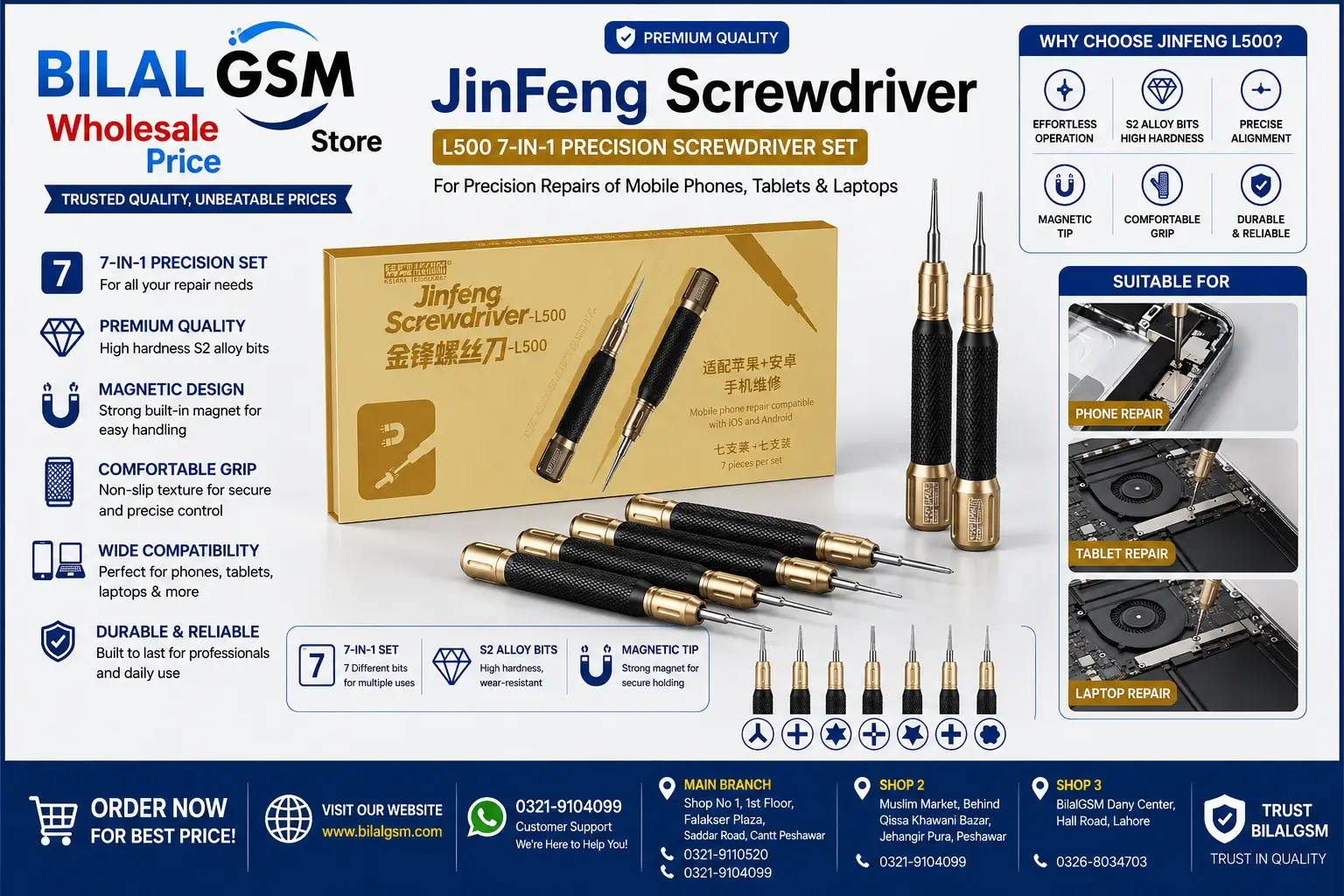 Original Keguan L 500 Screwdriver Set for Mobile Repair