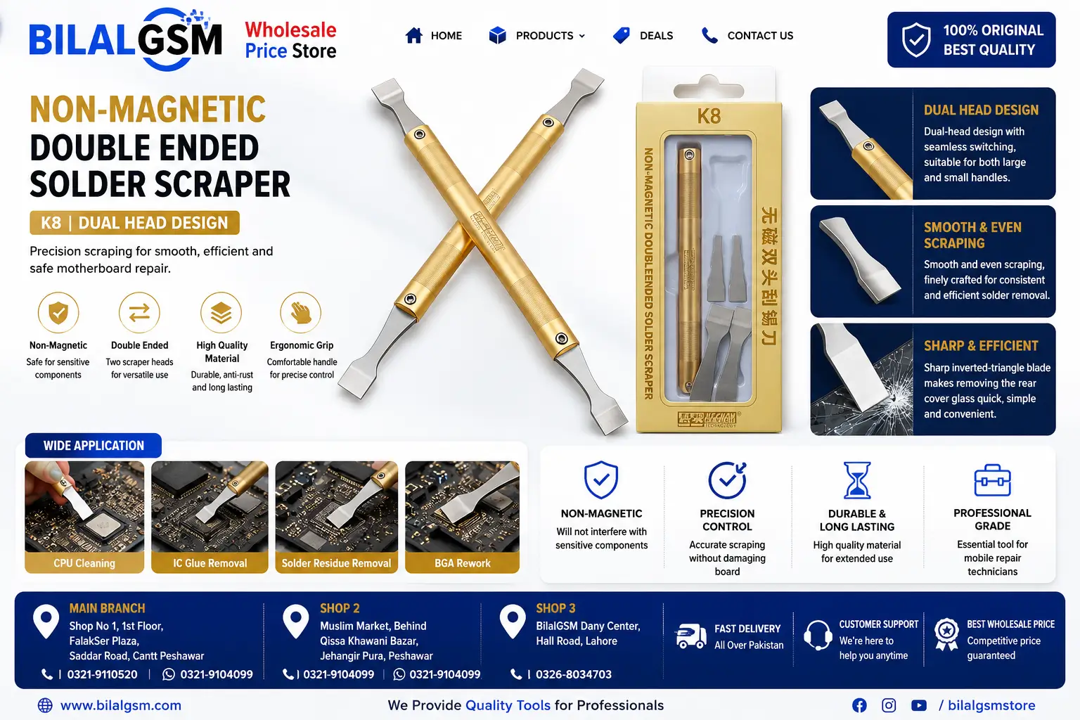 Keguan K8 Non Magnetic Scraper for Mobile Phone Repair
