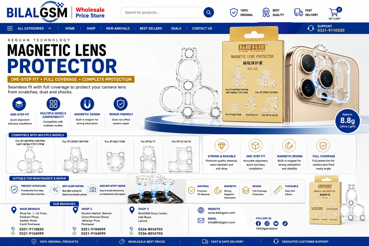 Keguan KG 5S Magnetic Lens Pro Protector for Mobile Repair