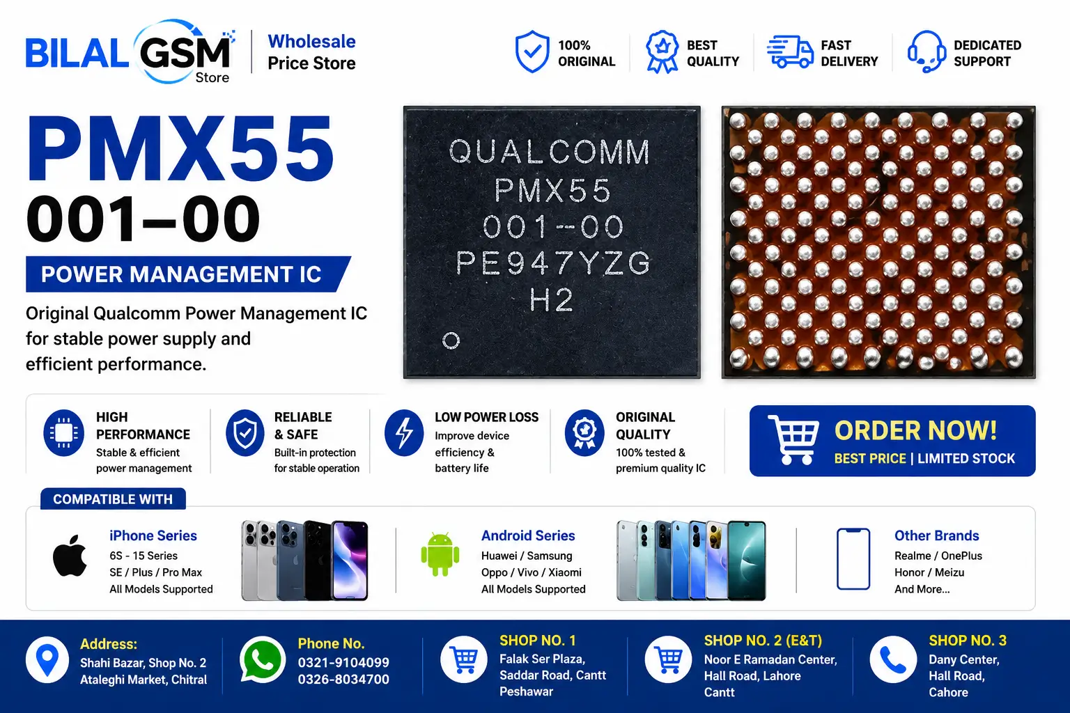 PMX55 001 Power IC for iPhone 12, 12 Pro Max, 12 Mini in Pakistan - BilalGSM
