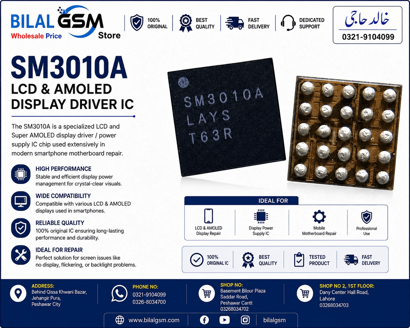 Original SM3010A Display IC for Samsung S10 A10 A30 A50