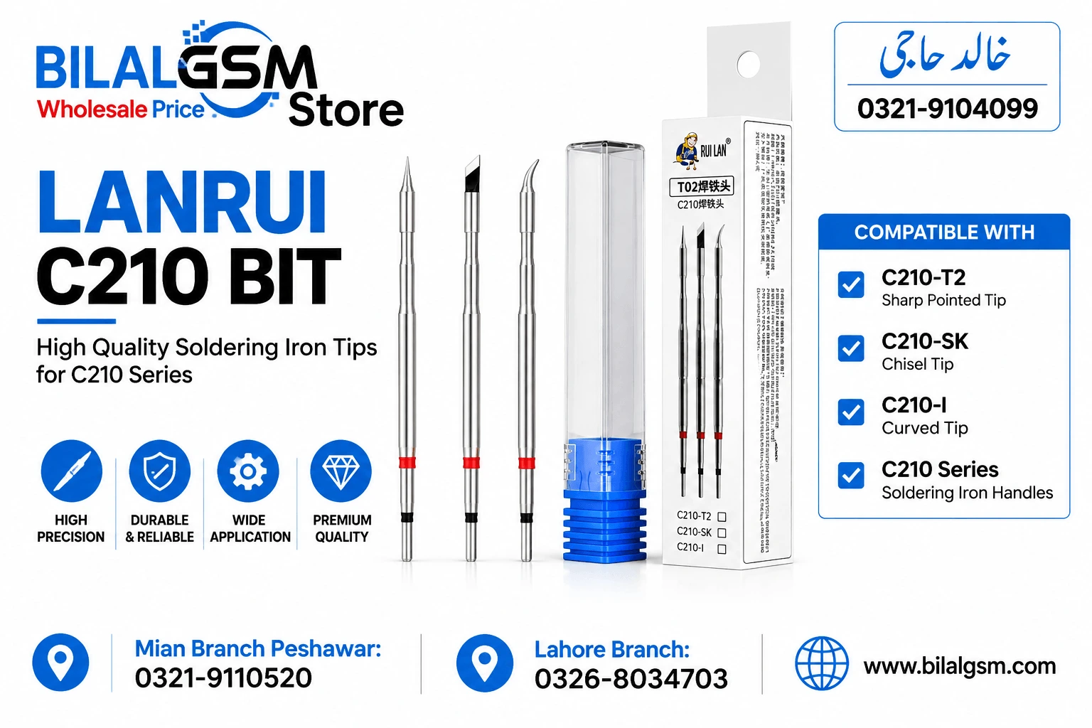 Lanrui C210 Soldering Tips Bit I J K Type for Mobile Repair
