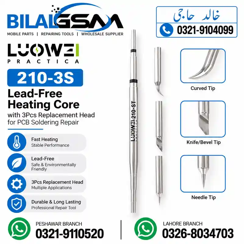 Luowei LW-210-3S Lead Free Soldering Iron Tip with I IS K Replacement Heads