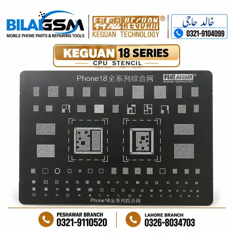 Keguan iPhone 18 Series CPU Stencil for IC Reballing Motherboard Repair