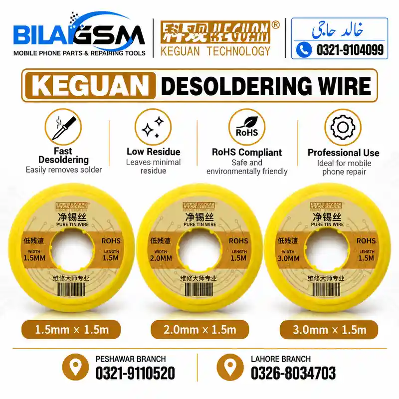 Keguan Powerful Desoldering Wick Solder Braid 1.5mm 2.0mm 3.0mm for PCB IC BGA Repair