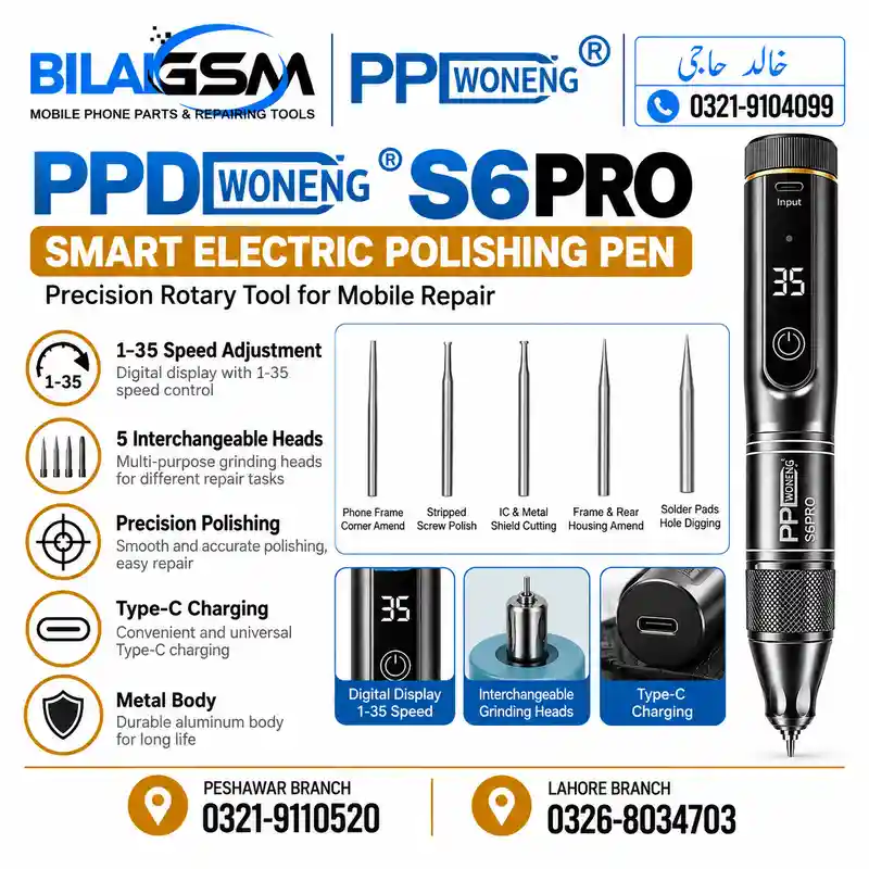 PPD S6PRO Smart Electric Polishing Pen Rotary Grinder for IC PCB Mobile Repair