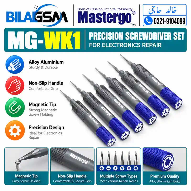 Mastergo MG-WK1 6-in-1 Precision Screwdriver Set for iPhone Android Laptop Repair