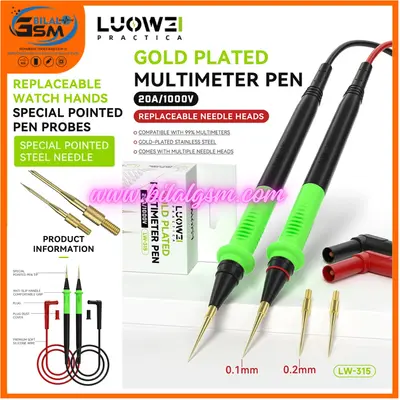 LUOWEI LW‑315 1000 V 20 A Multimeter Pen – Precision Needle Tip Probe for PCB Multimeter and probe iboot cable