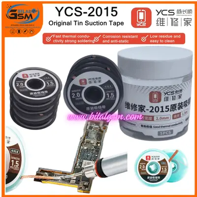 YCS 2mm 2015 Desoldering Braid 1.5M – Solder Wick for BGA & PCB Repair (5 PCS Roll) BGA SOLDERING FLUCKS AND BGA PASTE