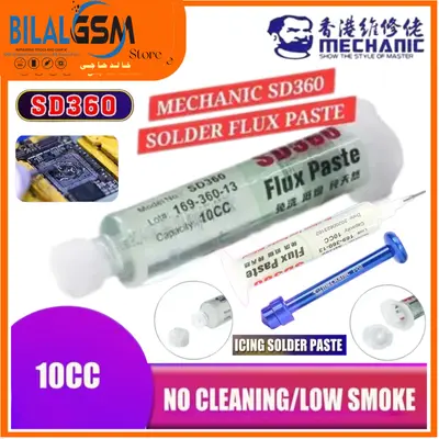 Mechanic SD360 10CC Transparent No-Clean Solder Paste Flux with Booster – PCB BGA SMD Repair BGA SOLDERING FLUCKS AND BGA PASTE