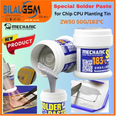 ZW50 MECHANIC 183 °C Reballing Solder Paste 50 g – PCB & IC Repair BGA SOLDERING FLUCKS AND BGA PASTE