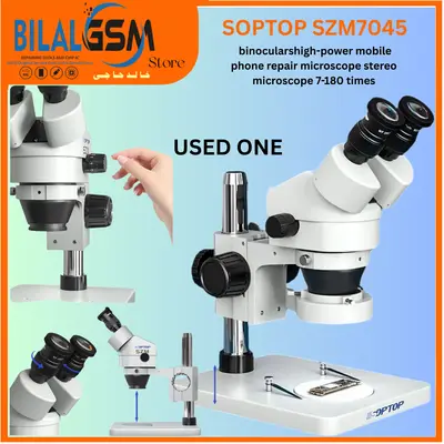 SOPTOP SZM-7045 7-45X Binocular Microscope Mobile Repair & PCB Soldering MICROSCOPE,CAMERA, STAND & LED LIGHT, Lighted Magnifying Glass