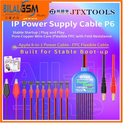 JTX P6 Apple Startup Power Boot Cable for iPhone 6–16 Pro Max – Professional Repair Tool Multimeter and probe iboot cable